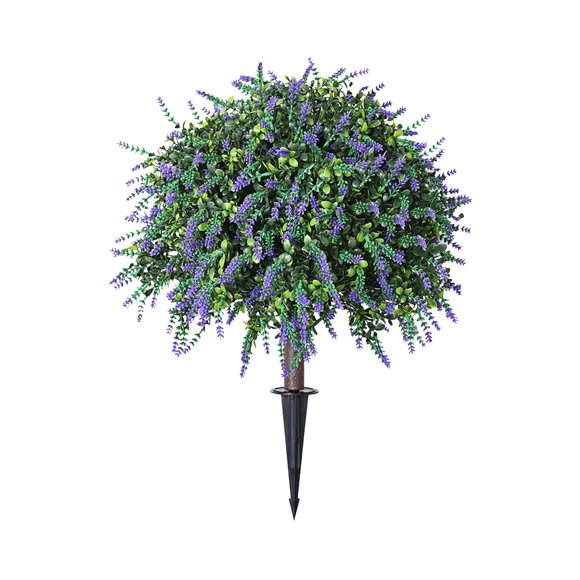 Boxwood Topiary Bush For Outdoor With Ground 23inch Faux Greenery Shrubs Green Boxwood For Indoor Garden Yard Patio Decor