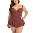 thumbnail image 1 of Aayomet Maillot de Bain Imprimé à Pois de Style Jupe (Rouge, XL), 1 of 4