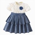 thumbnail image 1 of gdxvjhbj Robe Soleil Fille Robe Bébé Fille en Lin à Volants Dos Nu Sans Manches Robes Enfants Robe d'Été 3T 4T (Blanc, 3-4 Ans), 1 of 9
