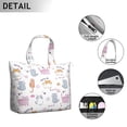 thumbnail image 3 of Adorable Cat-themed Print Travel Tote, Vintage Cat Illustration Weekender Bag, Large Capacity Duffel with Adjustable Strap, 3 of 5