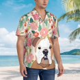 thumbnail image 5 of Bulldog Dog Lovers Florals Hawaiian Shirts For Men, Summer Short-Sleeve Relaxed-Fit Button-Down Shirts Xx-Large, 5 of 9