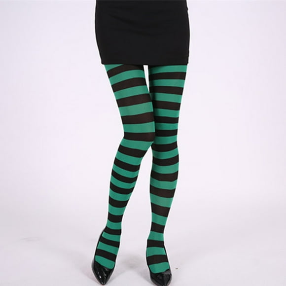 Ladies Christmas Striped Panty Stockings Holiday Stockings Party Stockings
