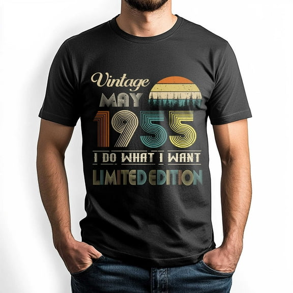 Vintage May 1955 T-Shirt - Retro Style Birthday Tee for Men - Meaningful Birthday Gift for May Born