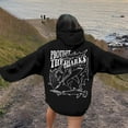 thumbnail image 2 of Fshinging Hoodie Sweatshirt For Women Letter Shark Print Long Sleeve Drawstring With Pockets Solid Color Fashion Outfits, 2 of 6
