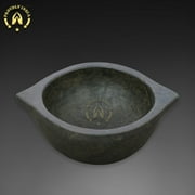 ProudlyIndia Stone Pot, Seasoned Kalchatti, Maakal Kalchatti, Soapstone Kadai, 2.5 Liter Steatite Bowl, Soapstone Cookware, Kalchatty, Buy Kalchatti Online