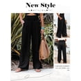 thumbnail image 5 of Xuanfei Women Wide Leg Linen Pants High Waist Palazzo Pants with Pockets, 5 of 5