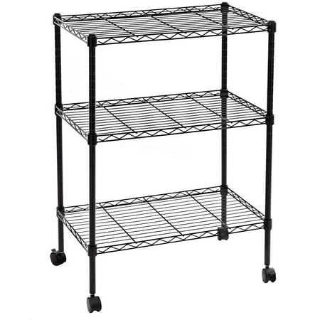 Wire Storage Units - Musetech Shelving Unit 3-Layer Wire Rack Shelving Metal Storage Shelves w/Wheels for Home Kitchen 14