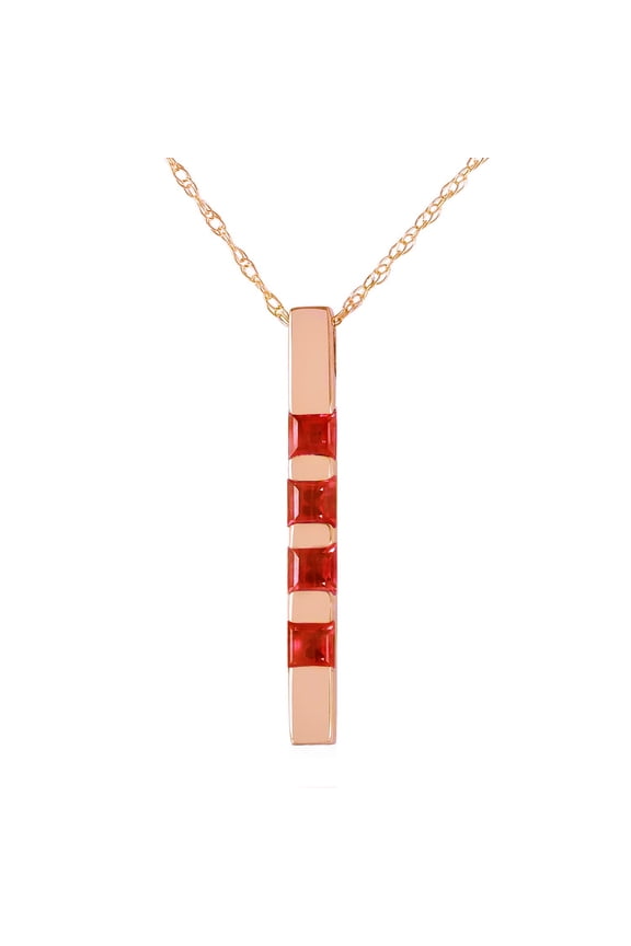 14k 18" Solid Rose Gold Necklace Bar 0.35 ct Ruby (18)