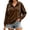 Brown, variant on CQONEPT Women's Quarter Zip Hooded Sweatshirt with Split Hem Loose Fitting Pullover Top Drawstring Long Sleeved Jacket Outfit Brown L
