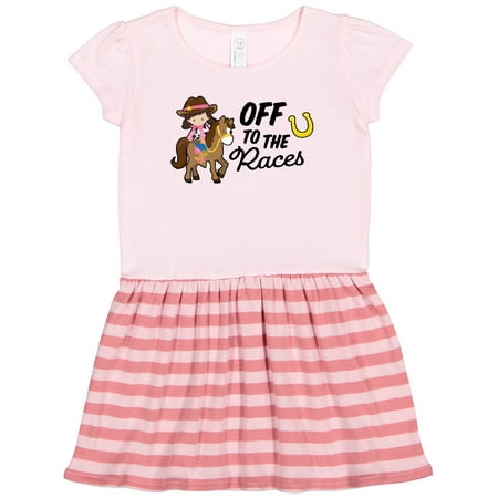 

Inktastic Off to the Races with Cowgirl on Horse Gift Toddler Girl Dress