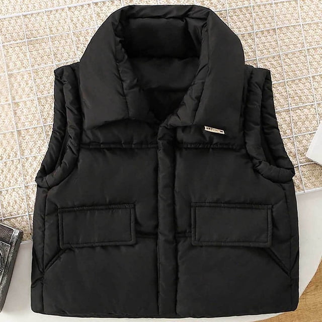 Cowsor Kids Winter Zipper Puffer Vest Lightweight Sleeveless Outwear Puffy Vests
