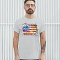 thumbnail image 3 of Tee Hunt Colorful American Flag T-shirt Patriotic 4th of July Independence Men's Tee, Ash Gray, Large, 3 of 5