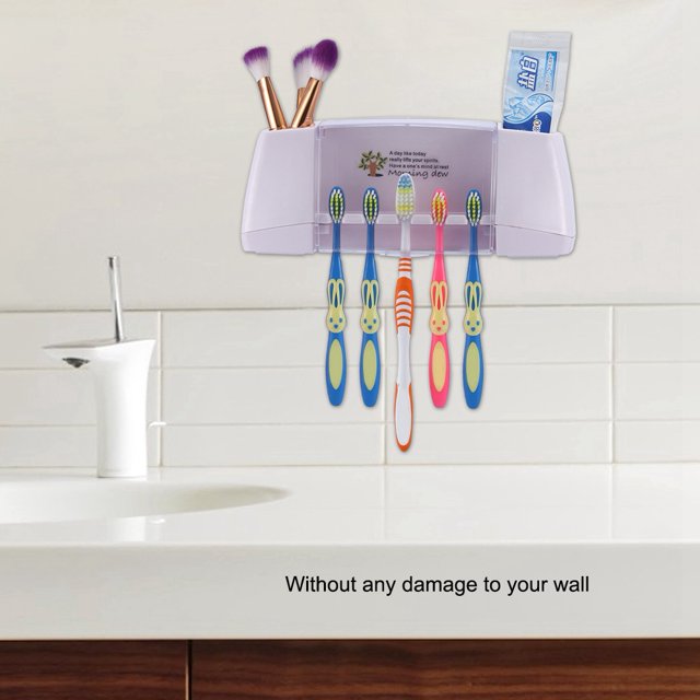 Soporte para pasta de dientes, soporte de plástico para cepillo de dientes montado en la pared, soporte de plástico para cepillo de dientes, diseño elevado