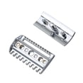 thumbnail image 2 of Tête de Rechange Traditionnelle 1 Pce Tête de Sécurité Traditionnelle Chrome Barre Festonnée Double Bord Tête de Sécurité Rasage Tête à Peigne Ouvert pour Hommes Barbier Homme Usage Domestique Outils de Rasage, 2 of 7