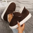 thumbnail image 4 of Chenyee Corduroy Fuzzy Slipper Booties for Women Men Platform Cozy Stylish Winter Slip On Fluffy House Shoe, 4 of 7