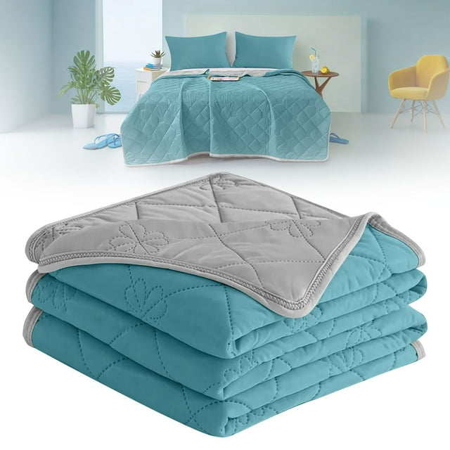 Lightweight Summer Cooling Blanket Twin Size 100X150Cm, Breathable Ice Silk Comforter for Hot Sleepers, Moisture Wicking Temperature Regulating Throw for Bed, Sofa, Travel Tanuke Multi-Color Cotton