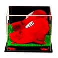thumbnail image 3 of Deluxe Acrylic Baseball Cap Display Case with Red Risers, Mirror, Turf Base and Wall Mount (A006-RR), 3 of 8