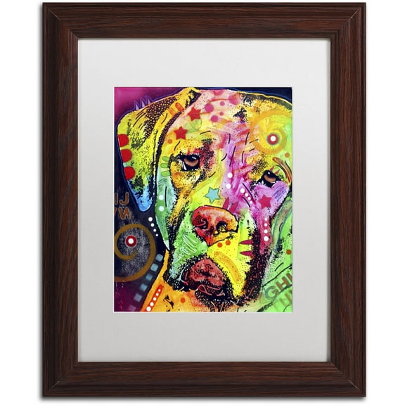 Trademark Fine Art "Mastiff II" Canvas Art by Dean Russo, White Matte, Wood Frame