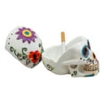 thumbnail image 4 of Ebros El Diablo Day of The Dead White Sugar Skull Ashtray Tribal Tattoo Skull Figurine 5"Long, 4 of 7