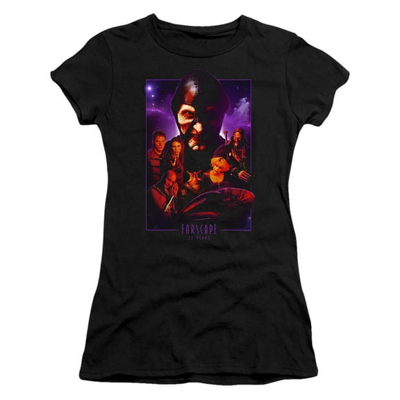 Farscape 20 Years Collage S/S Junior Women's T-Shirt Sheer Black