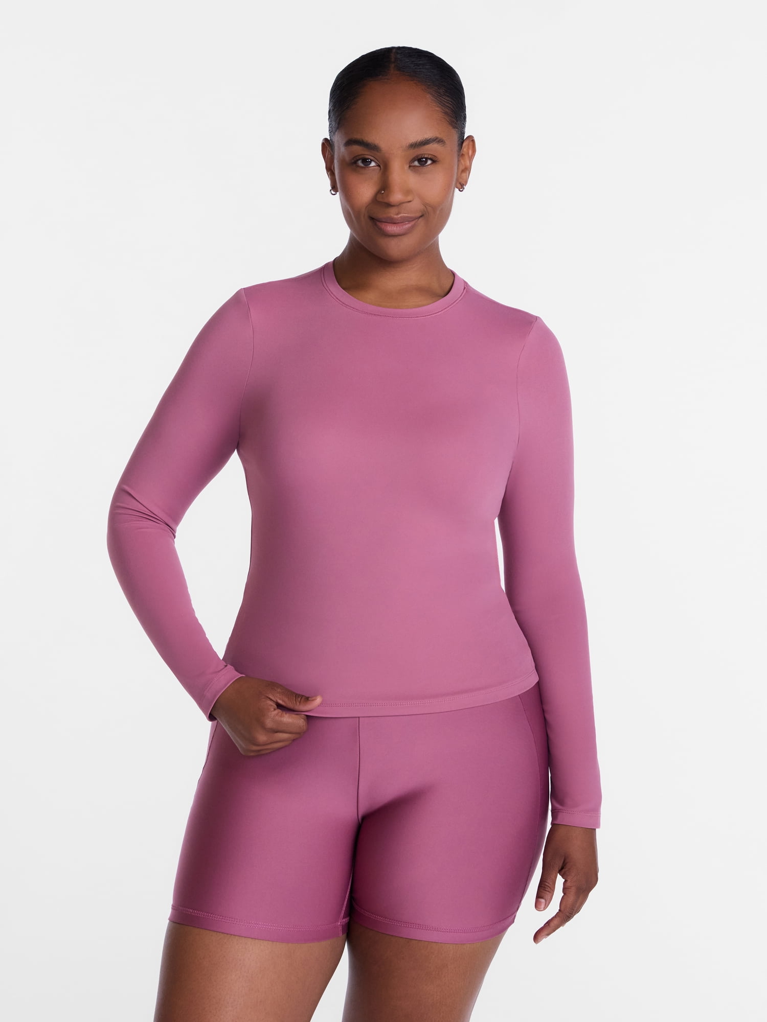 Avia Women’s and Women's Plus SoftSculpt Top with Long Sleeves, Sizes XS-4X