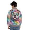 thumbnail image 5 of Hippie Bulldog Portrait Watercolor Tie-Dye Vintage Styles All Over Print 3D Baseball Jacket Dog Lover Gifts Idea Bomber Jacket Softball - 00014, 5 of 6