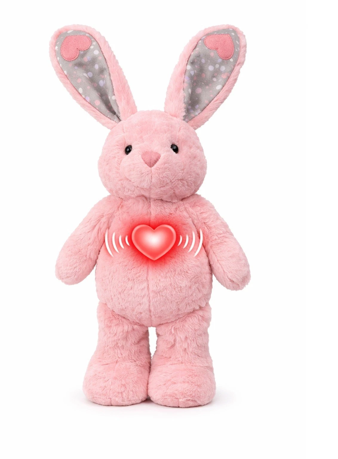Plush Dog Toy Soothing Calming Lavender Infused 12 Inch Bunny With Heartbeat (Pink)