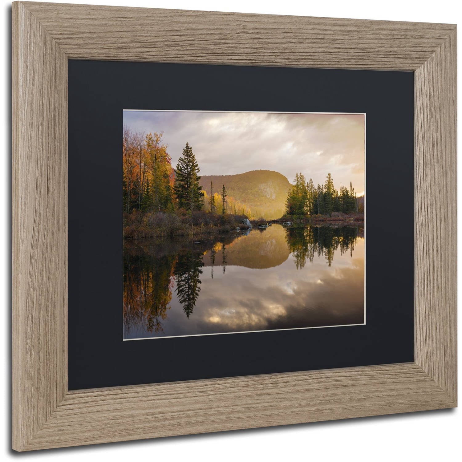 Trademark Fine Art "Mountain Light" Canvas Art by Michael Blanchette Photography Black Matte, Birch Frame