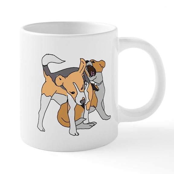 CafePress - Beagles Playing - 20 Oz White Ceramic Mega Mug
