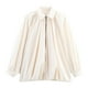 thumbnail image 1 of Chaqueta Xunger Puffed Bomber para mujer de gran tamaño, color beige, 1 of 4