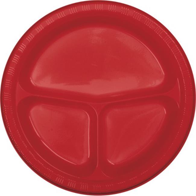 Hoffmaster Group 019548 10 in. Plastic Divided Banquet Plate, Classic