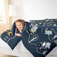 thumbnail image 4 of Homewish Cute Cartoon Dinosaur Full Size Comforter Sets,Cartoon Truck Bedding Comforter Set,Deepblue Gray Yellow Bedding Sets For Teens Kid,Luxury Bedroom Decor Reversible,3pcs, 4 of 8