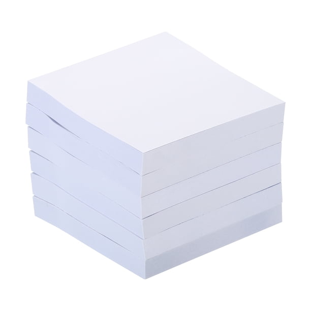 Notas adhesivas Uxcell de 3" x 3", blocs de notas autoadhesivos de colores brillantes, 100 hojas/pad, blancas, paquete de 6