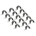 thumbnail image 1 of Unique Bargains 16Pack 1-1/8' Cable Clamp U Shape Stainless Steel Rubber Cushioned Pipe Strap, 1 of 5