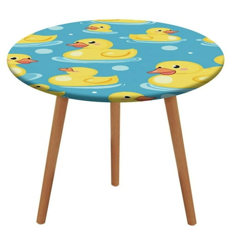

Cute Yellow Duck (18) Tablecloth Round Elastic Fitted Waterproof Table Cover Cloth for Dining Room Indoor Outdoor Decor