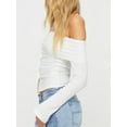 thumbnail image 5 of Biezeib Women T-shirt Long Sleeve Off-shoulder Tops Backless Button Closure Slim Fit Ladies Clubwear, 5 of 6