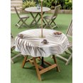 thumbnail image 4 of Outdoor Tablecloths with Umbrella Hole & Zipper, Tropical Palm Leaves Round Tablecloth 54 Inch, Summer Natural Botanical Beige Brown Waterproof Table Cloth, Patio/Pool/Picnic Table Covers, 4 of 8