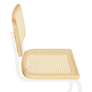 Breuer Chair Company Marcel Breuer B32 Cesca Cane Cantilever Side Chair w/ White Steel Frame Natural Wood & Natural Cane (Made in Italy) by Furnish Theory