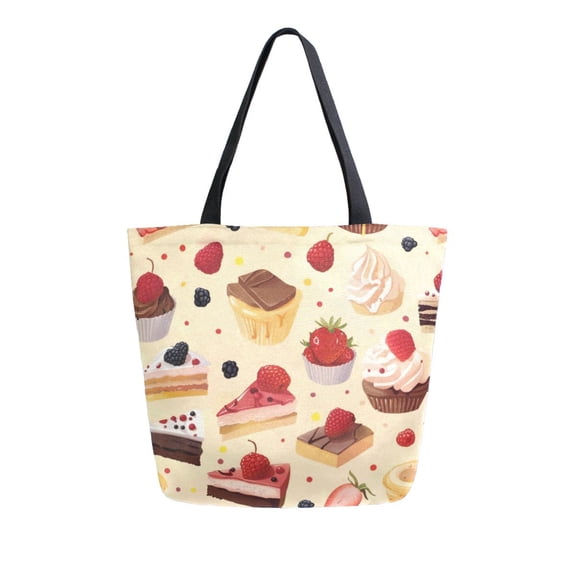Large Canvas Bag 13.5x5.1x15 Inch Canvas Bag Shopping Canvas Bag Suitable For Outing Shopping Travel Out Of Large Capacity Storage Coloured Cake