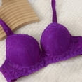 thumbnail image 2 of MGDXOX Women's Mesh Lace Push Up Underwire Bra Padded Adjustable Straps Solid Color Comfortable Everyday Bras Purple M, 2 of 8