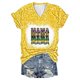 thumbnail image 2 of Fiudx Ofertas Flash Artículos En Oferta Blusa de Manga Corta con Estampado de Carnaval para Mujer, Tops Informales con Cuello Redondo, 2 of 3