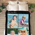thumbnail image 5 of Custom Photo Collage Blanket for Family, Customized Bed Blanket with 10 Pictures & Text for Best Friends Kids Personalized Your Own Photos on Throw Blanket for Birthday Memorial Gifts, 5 of 6