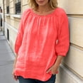 thumbnail image 2 of Adeawade Womne'S T Shirt Round Neck Mid Sleeve Pullover Top Solid Color Loos Fit Tee Shirt Adorable Clothes Rd1 3Xl, 2 of 5