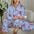 thumbnail image 6 of Salouo coffee love cup winter Pattern Women's Pajamas Set Long Sleeve Button Down Sleepwear Soft Pj Lounge Sets for women 2 Piece Pjs Set with Long Pants-Medium, 6 of 7