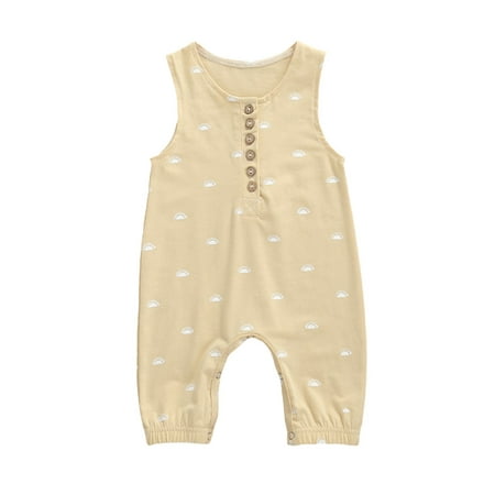 

Qiylii Baby Boys Girls Bodysuit Sleeveless Cartoon/Striped/Solid Color Romper