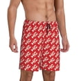 thumbnail image 2 of Balery Retro Lobsters Pantalones cortos de pijama de punto de algodón para hombre con cinturilla y bolsillos-X-Large, 2 of 6
