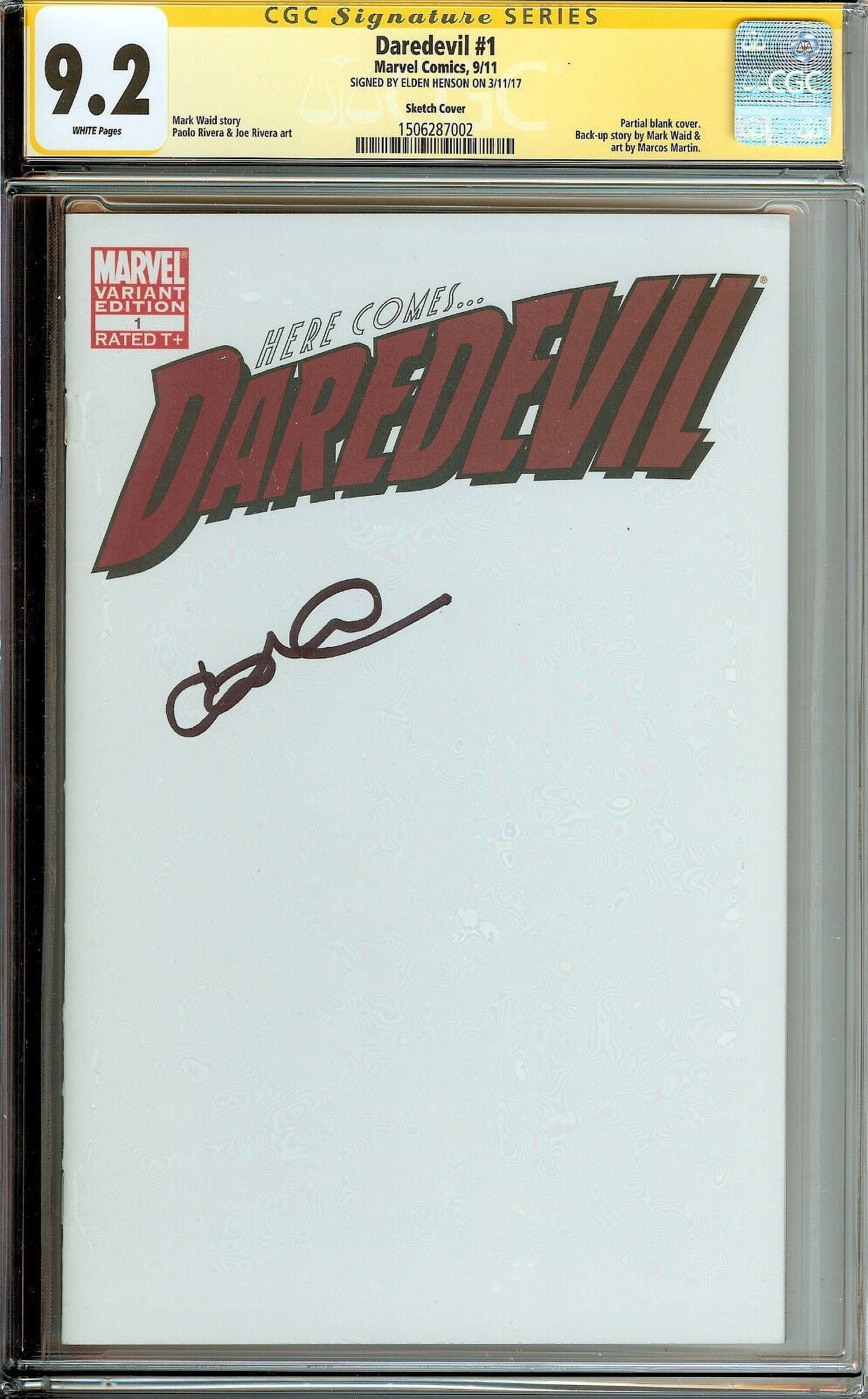 DareDevil #1 Signed Elden Henson aka Foggy Nelson CGC 9.2