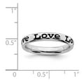 thumbnail image 2 of 925 Sterling Silver Patterned Stackable Polished Enameled Love Ring Size 5 Stackable Ring for Women, 2 of 2