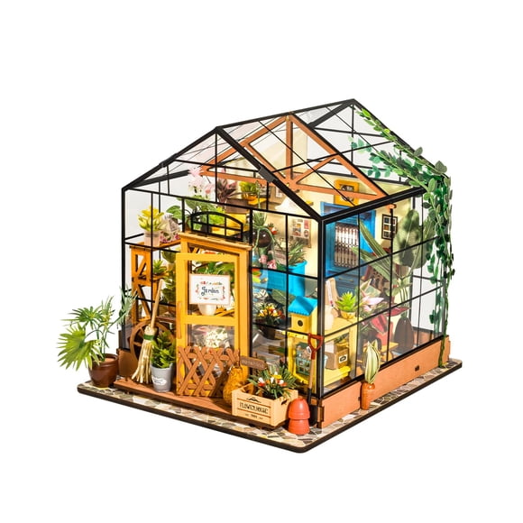 Rowood Kit de Maison Miniature, Kits de Maison de Poupée Serre Miniature Bricolage pour Adultes, Miniatures Mayberry Street, Bricolages en Bois pour Adultes, Cadeaux à l'Anniversaire