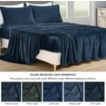 thumbnail image 5 of Chezmoi Collection Extra Soft Fleece Sheet Set King, 4-Piece Microplush Non-Pilling Velvety Bed Sheet, Deep Pocket - Lightweight All Season Warmth, King, Navy Blue, 5 of 9